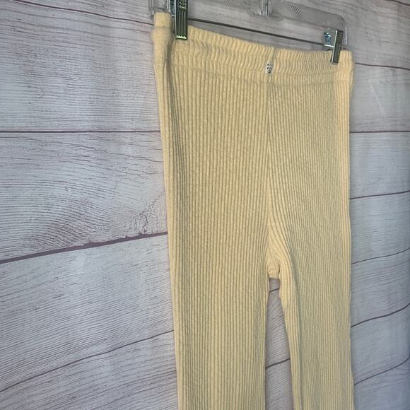 Billabong Yellow Ribbed Knit Pants High Waisted Drawstring Size Large - Picture 16 of 16